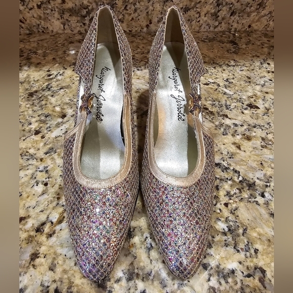 Margaret Jerrold Vintage Sparkly Heels Womens Size 5.5 Made In Spain - Picture 4 of 10